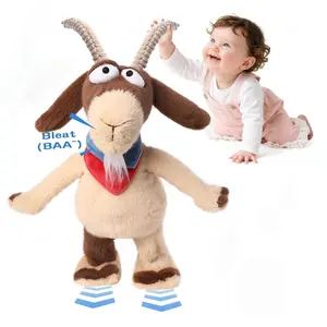 Emoin Walking Talking Goat Plush Toy That Repeats What You Say, Sing & Dance Interactive Electronic Stuffed Animal, Baby Safe Soft Plush for Toddler Early Learning, Baby Shower Gift