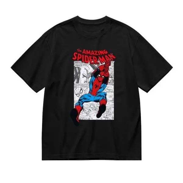 Marvel Spider-Man Graphic T Shirt Soft Cotton Oversized Streetwear Casual Crewneck Short Sleeve Summer Top, Shortsleeve
