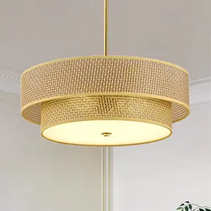 Farmhouse Modern Gold Chandelier Light Fixture for Dining Room Kitchen