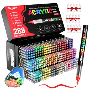 Acrylic Paint Marker Set, 72/120/168/240/288 Pieces, Art Supplies for Wood, Stone, Canvas, Glass, Fabric, DIY Crafts, Painting Tools