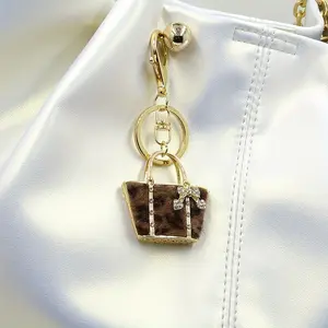 For Women Golden Key Chain Charms Leopard Pattern Bag Shaped Keychains Pendant Car Wallet Key Chain Key Accessories Purse Handbags Phone Key Ring Christmas Decorations For Women