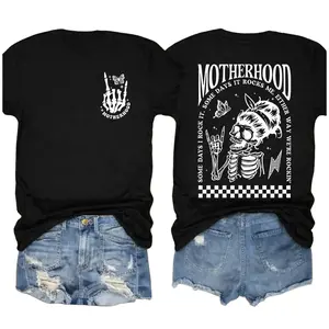 Motherhood Some Days It Rocks Some Days It Rocks Me Either Way We Rockin T Shirt, Edgy Mom Hoodie, Skeleton Mom Graphic Sweatshirt, Funny Motherhood T Shirt, Unisex Sweater Pullover Tee