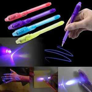 5/20pcs Invisible Ink Writing Pen Set, Write Secret Messages, Includes UV Light for Revealing, Random Color Pen Holder, Fun Gift Idea