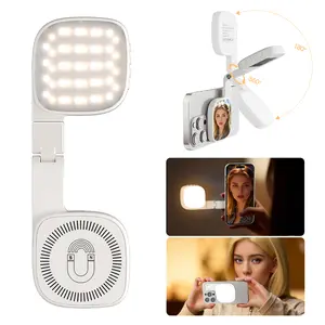 Magnetic Selfie Light, Phone Light Compatible with iPhone Magsafe, 360° LED Selfie Ring Fill Light with Mirror for Selfies/Photography/TikTok/Zoom Calls/Video Conference