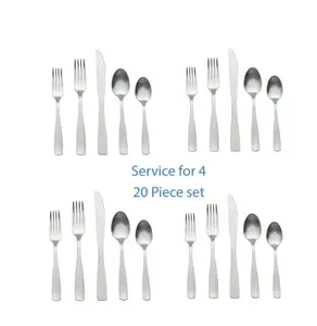 Elisa 20 Piece Stainless Steel Flatware Set for Service for 4 - Ideal for Dining and Dining Enthusiasts