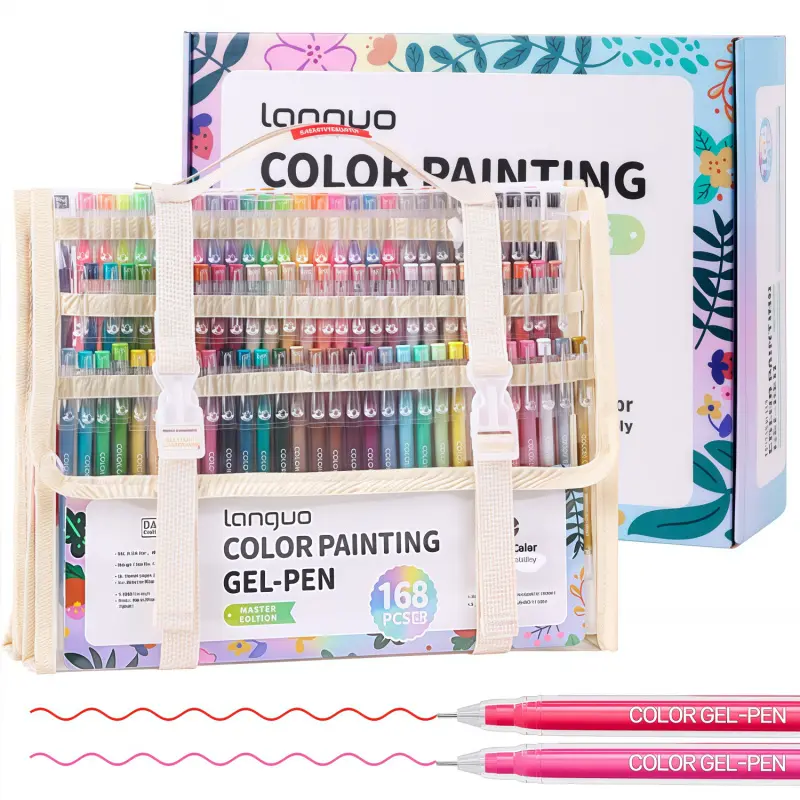168 Pcs Drawing Gel Pen Set,With Handbags Organizers,0.6mmNeedle Tip,Rich Color Large Capacity Ink Pens,Art School Supplies,Art Supplies For Diary,Card,DIY,Coloring, Doodling, Scrapbooking SuppliesStackable colors