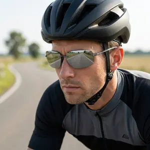 Sleek Minimalist Rimless Sun Glasses Ultra-Light Wraparound Style Modern Trendy Eyewear for Man and Woman Daily Use