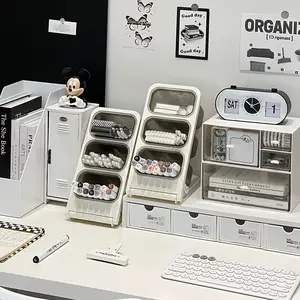 Large Capacity Desktop Pen Holder Organizer, Pencil Holder, Slanted Design for Markers and Pens, Student Office Desk Storage Box, Tabletop Pen Stand