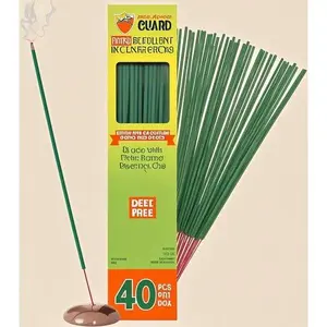 Natural Citronella Incense Sticks for Outdoor & Indoor Use - 40 Pcs Long-Lasting Mosquito Repellent with 30Hrs Protection, Camping Backyard Travel Bug Control, Eco-Friendly Gnat Repellent, No Harsh Chemicals