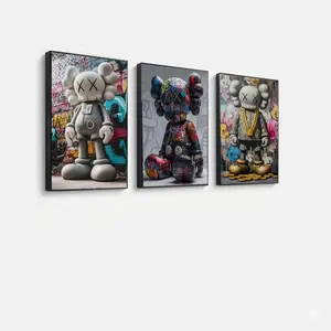 Graffiti Hypebeast KAW Poster Set of 3 Printable Minimalist KAW Figure KAW Wall ArtCool Wall Art Set 3D Wall Art Bundle #132