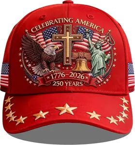 250 Anniversary USA Hat,Eagle Liberty Cross Printed Pattern,250th Anniversary USA hat,Adjustable Baseball Cap for Men Women