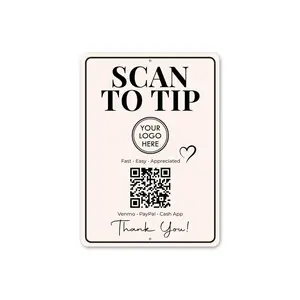 Scan To Tip QR Code Thank You Sign