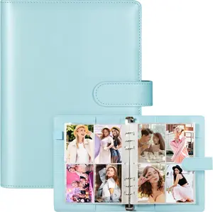 A5 Kpop Photocard Binder with 30 Pack 4-Pocket Card Pages, 6 Ring A5 Binder Card Collector Album with 240 Card Slots,PU Leather Binder Cover with Magnetic Buckle Closure for Organizing Trading Card