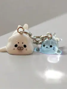 Cartoon 3D Glow-In-The-Dark Sea Lion Set Keychain - Cute Ornament Pendant, Perfect Holiday Gift For Men And Women Ocean Style Keychain Pendant, Charming Bag Pendant, Charming Back To School Gift, Holiday Gift