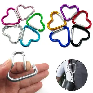 Heart Shaped Backpack Buckle, 5 Counts Multifunctional Portable Hanging Hooks for Home Outdoor，Durable & Stylish, Perfect for Outdoor Hiking, Backpacking & Daily Wea