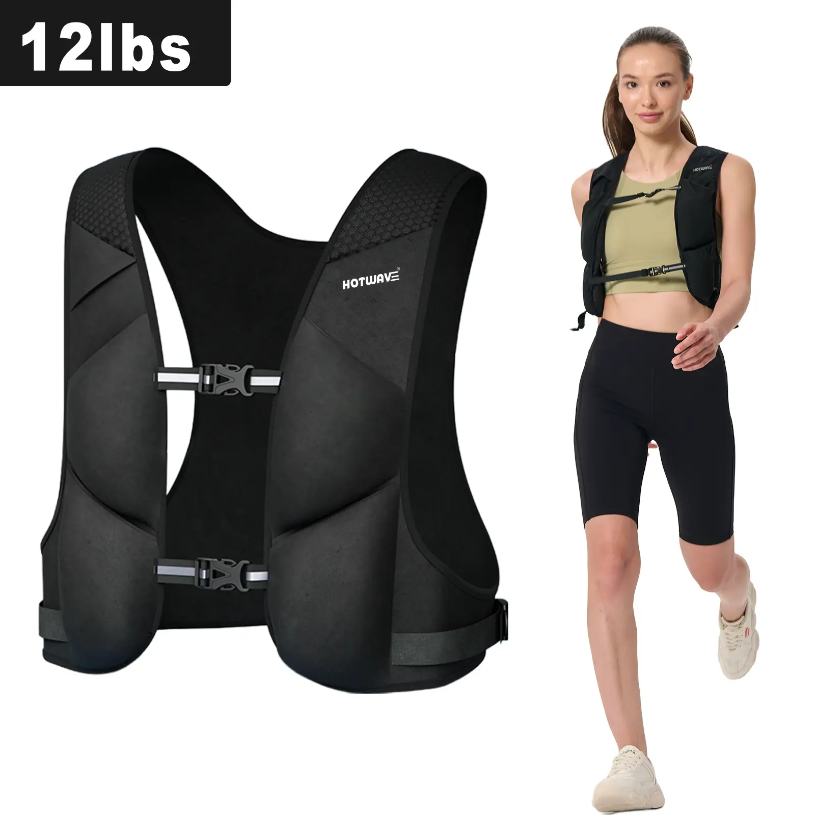 HOTWAVE Adjustable Weighted Vest, Weight Training Vest, Machine Washable, Suitable for Men and Women, Suitable for Running, Training, Jogging, Walking