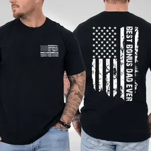 Best Bonus Dad Ever Flag 2 Sided T-shirt, Funny Step Dad Shirt, Cool Dads Club, Father's Day Shirt, Humorous Shirt, Best Dad Ever, Dad Jokes Shirt