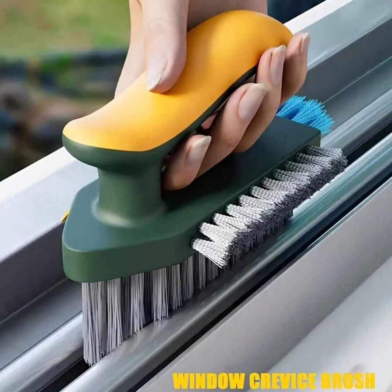 1pc Crevice Cleaning Brush, 2-In-1 Floor Cleaning Brush, Multi-Functional Handheld Cleaning Brush, No Dead Spot Brush, Ideal Home Accessories, Suitable For Cleaning Windows, Crevices, Stoves, Doors, Laundry Tables