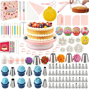 Bakery Supplies All-Inclusive Pastry Decorating Tool Bundle, Offset Spatulas, Cake Leveler, Fondant Sculpting Tools & Springform Bake Pans For Cake Cookie DIY Dessert Projects, Baking