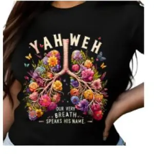 Yahweh Floral Lungs T-Shirt – Christian Faith Shirt with Bible Quote, Religious Graphic Tee