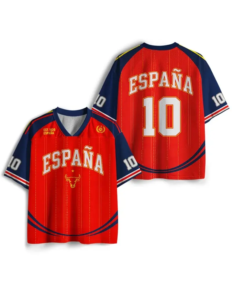 Retro Spain Soccer Heritage Mesh Jersey | Premium Breathable Mesh Retro Soccer Shirt, Gift for Football Fans | Perfect Fan Gift