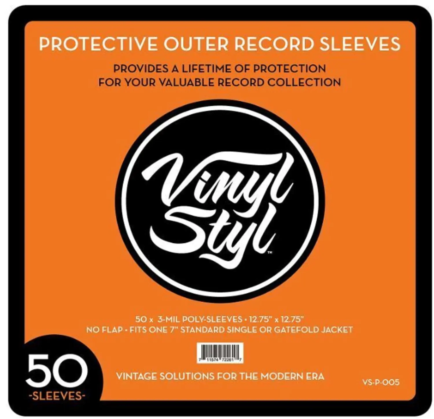 Vinyl Styl® VS-P-014 Protective Outer Record Sleeves, 12 in Polyethylene, 50 Count for Audiophiles [BAGS / SLEEVES]