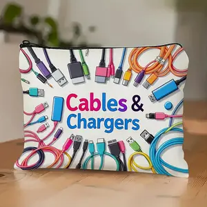 Durable Zip Travel Storage Bag, Foldable Lightweight Design, Multiple Colors Available, Ideal for Electronic Accessories Organization