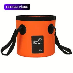 Portable Folding Water Bucket, 12 L Water Storage Bag with Straps, Multifunctional Water Storage Bag for Outdoor Camping and Hiking, Collapsible Water Container #GLOBAL PICKS