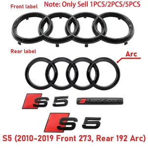 High-Quality Abs Material Audi S5 2010-2019 Front & Rear Emblems, Durable Waterproof High-Temperature Resistant Corrosion-Resistant