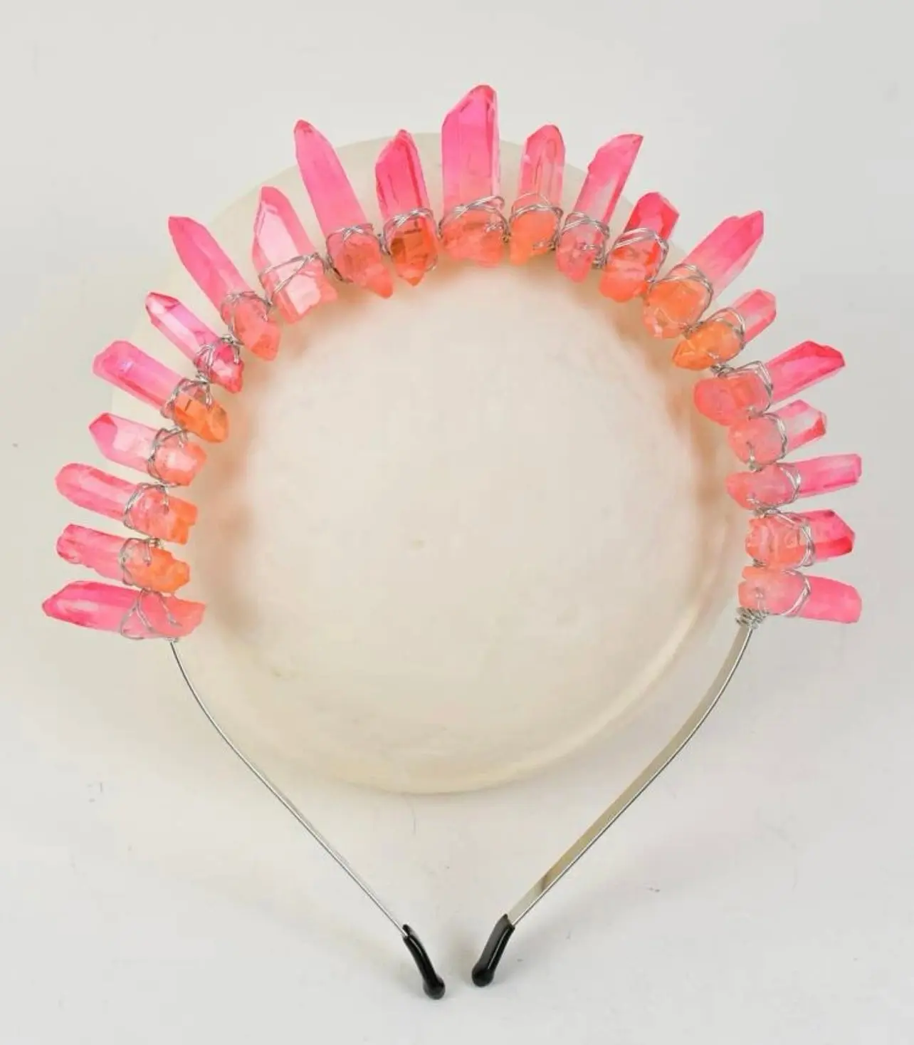 Enchanting Pink Crystal Goddess Headband – Unleash Your Inner Royalty!
