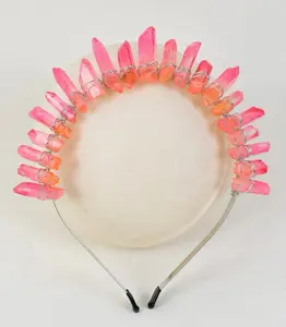 Enchanting Pink Crystal Goddess Headband – Unleash Your Inner Royalty!