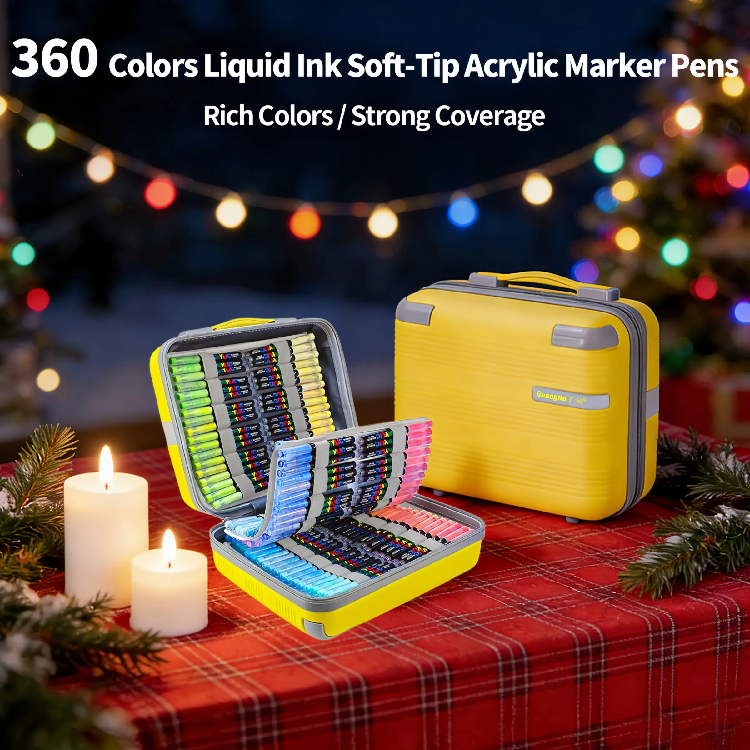 Professional Art Markers Set, 360 Pieces, High Coverage, Vibrant Colors, Suitable for Stone Glass Ceramic, Back-To-School Season