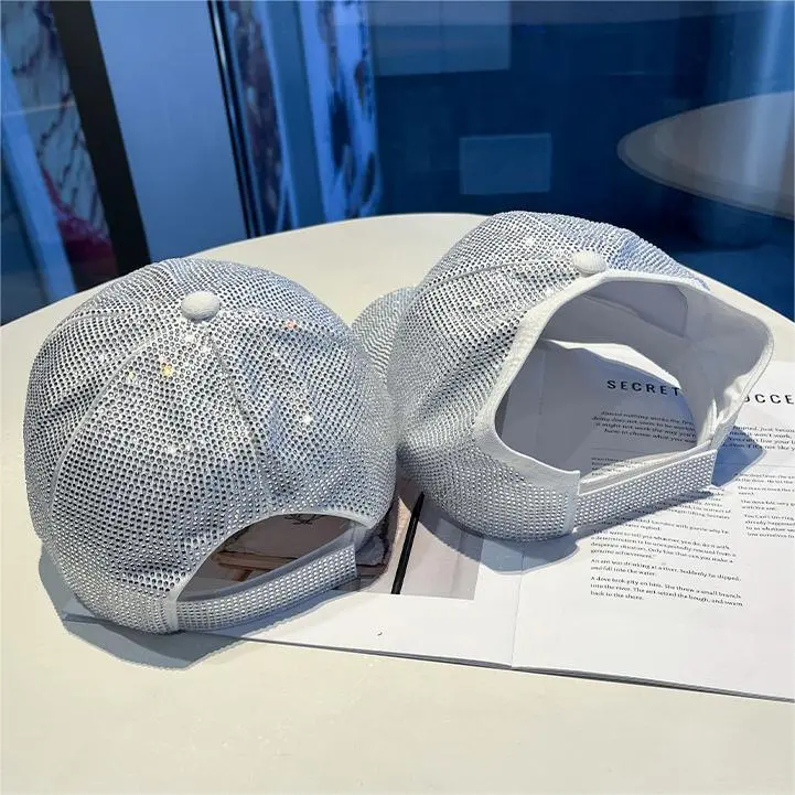 Full Rhinestone Baseball Cap - Glimmering Crystal Bedazzled Bling Bling Hat, Fashionable Unisex Dome, All-Season Shimmering Sunshade Accessory for Men and Women, All-Day Sparkle Statement Piece Full Rhinestone Baseball Cap - Glimmering Crystal Bedazzled Bling Bling Hat, Fashionable Unisex Dome, All-Season Shimmering Sunshade Accessory for Men and Women, All-Day Sparkle Statement Piece