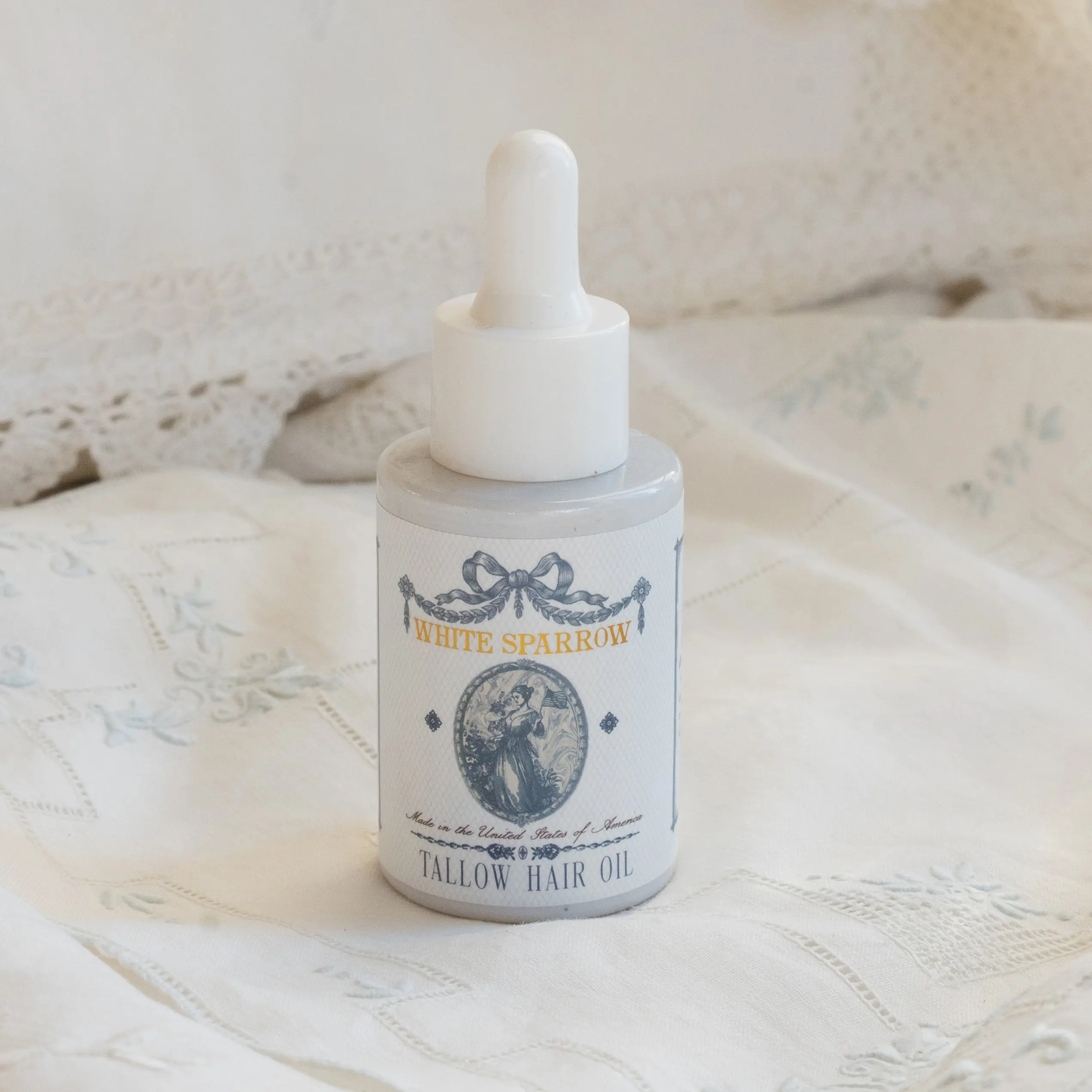 WHITE SPARROW FARM Tallow Hair Oil ™ Nourishing Hair Treatment with Lavender, Lightweight Formula for a Smooth and Natural Look