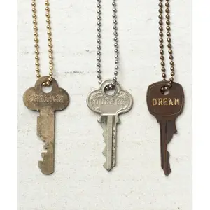 Mystery Word Vintage Key Necklace