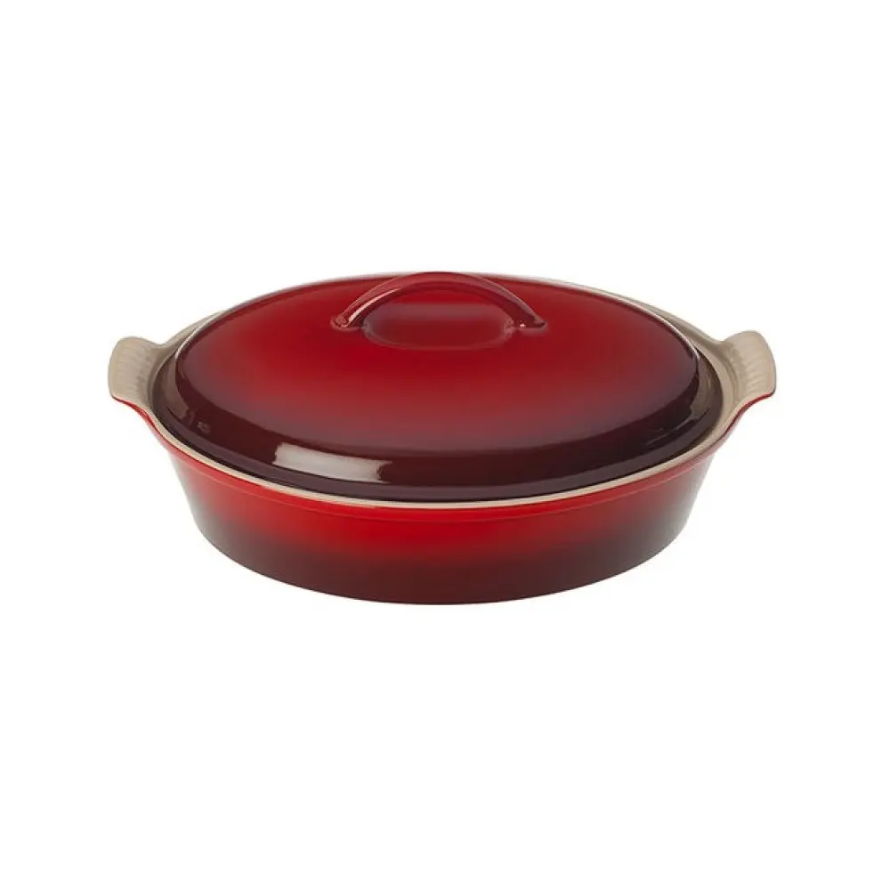 Le Creuset 4 Qt. Oval Heritage Covered Casserole | Cerise/Cherry Red