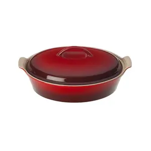 Le Creuset 4 Qt. Oval Heritage Covered Casserole | Cerise/Cherry Red