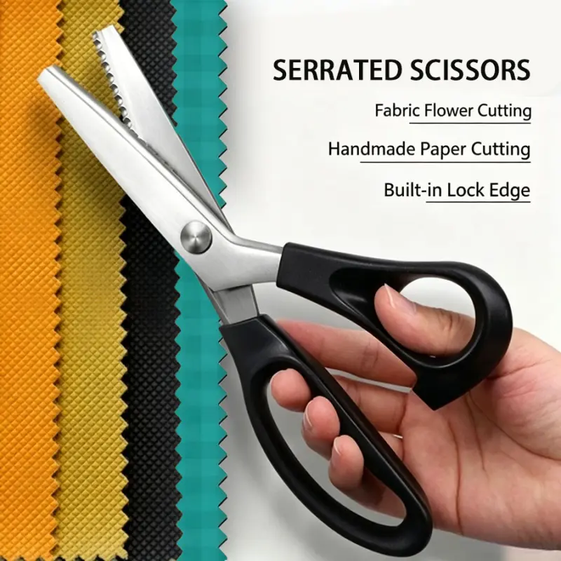 1 piece of Fabric Pinking Shears, Locking & Ergonomic Handle for DIY & Quilting