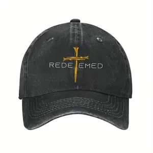 Christian Men's Faith-Inspired Redeemed Cross Nails Sports Cap - Adjustable Snapback Outdoor Baseball Hat for God and Jesus Christ Devotees, Adjustable Snapback Hat