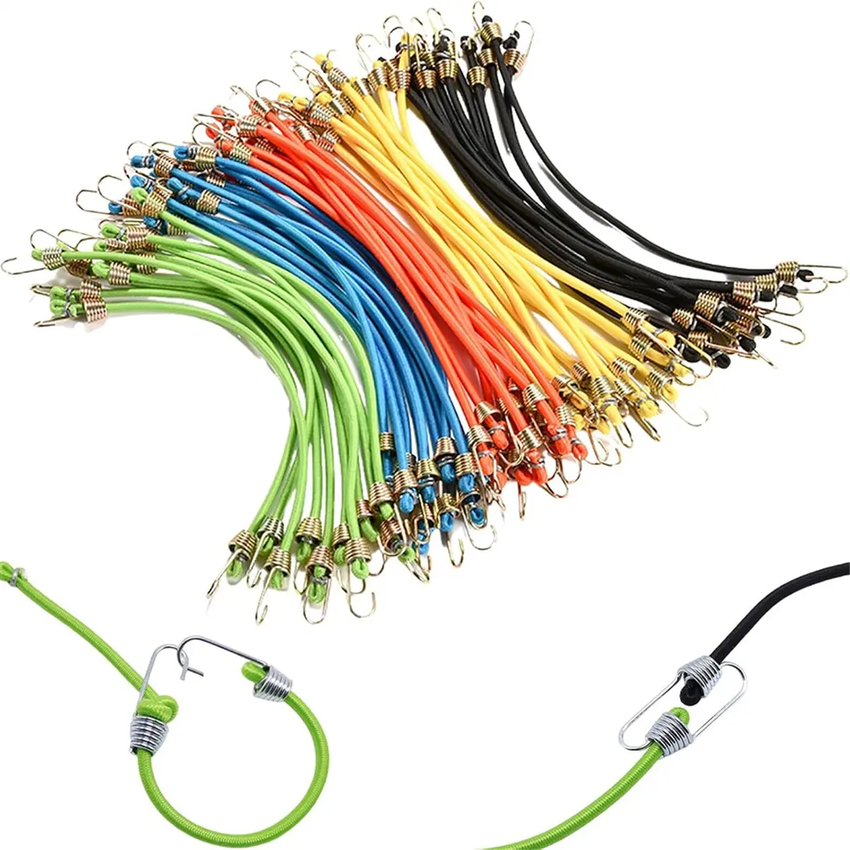 12-Pack Small Adjustable Bungee Cords with Hooks, High-Tension Latex Core Adjustable Hanging Ropes for Travel, Hiking (Tools & Hardware Hand Tools Accessory for Friends, Family)