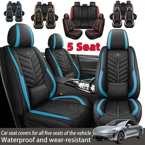 Enhance Protection Car Seat Cover - Soft Comfortable PU Leather - Waterproof Stain Resistant - Five Seat Full Coverage - Anti Slip Backrest - Interior Protection