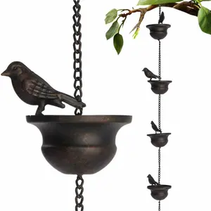 Vintage Bird Shaped Rain Chain, 1 Count Metal Rain Collector, Outdoor Rain Chain, Hanging Outdoor Garden Patio Decoration, Decorative