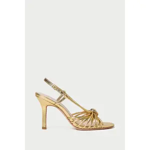 Mareka Gold Leather Heeled Sandal