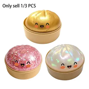 1/3 PCS Glitter Dumpling Squishy Toy, Dumpling Squishies, Anxiety Squishies, Fidget Cube Stress Relief, Slow Rising Soft Squeeze Ball, Soft Slow Rising Bun Stress Relief Fidget Toy, Anxiety Relief Fidget, Fun Desk Decor & Mystery Gift for Teens & Adults