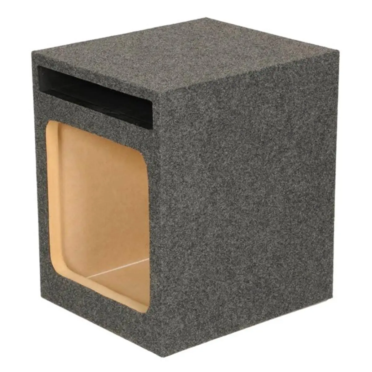 Qpower HD112 12 in. Heavy Duty Vented Square Single Subwoofer Enclosure Box, Gold Post Terminal Cup, Spring Loaded Connectors, MDF, for Car Audio Installation & Bass/Audio Systems