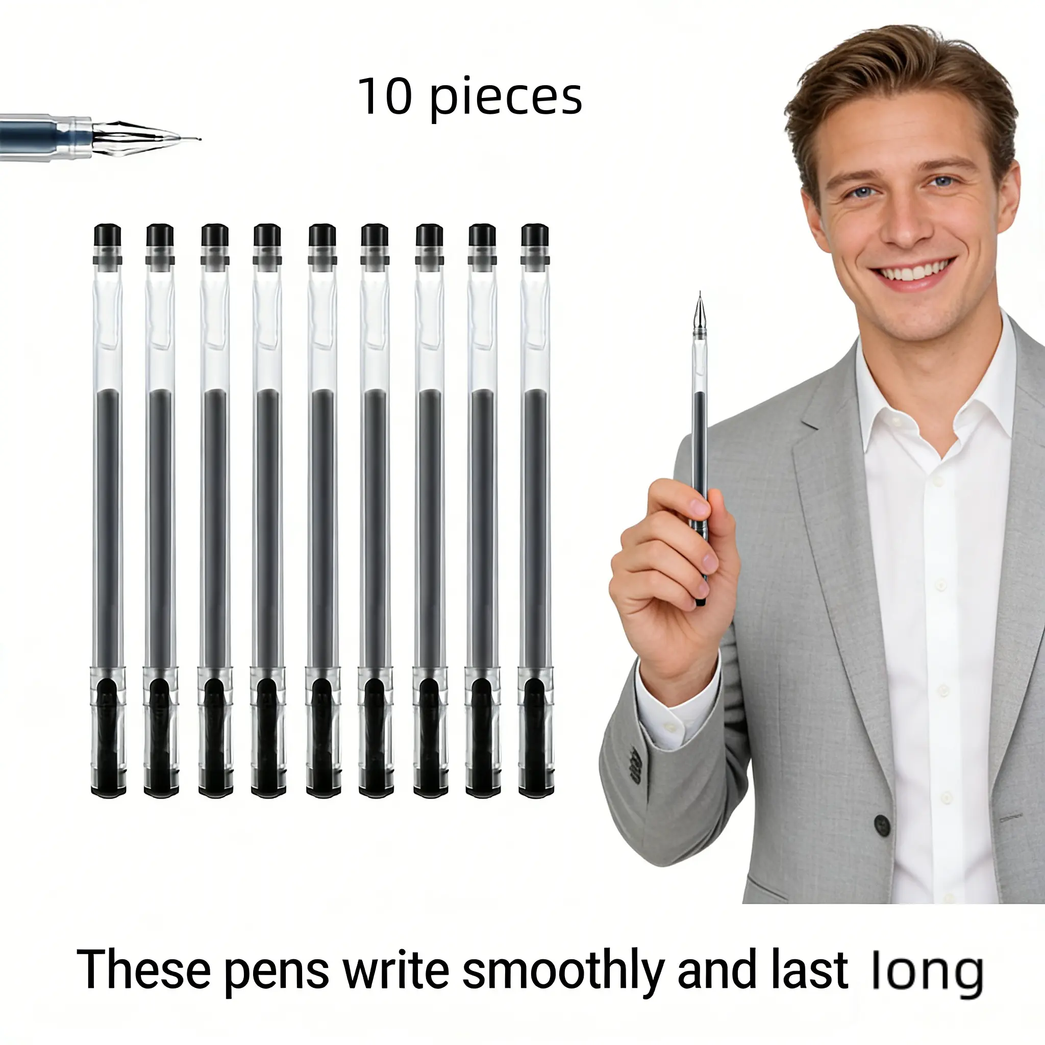 Mini Pen Large Capacity Ink Drill Stone Good Quality Plastic Full Needle Tube Neutral Pen Signature Student Exam Use Carbon 0.5mm