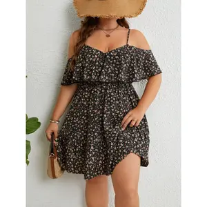 【 Size Up 】 Flower print off shoulder jumpsuit, Bohemian fashionable casual jumpsuit, suitable for daily vacation wear, all season ladies+clothingRAIMENTRY