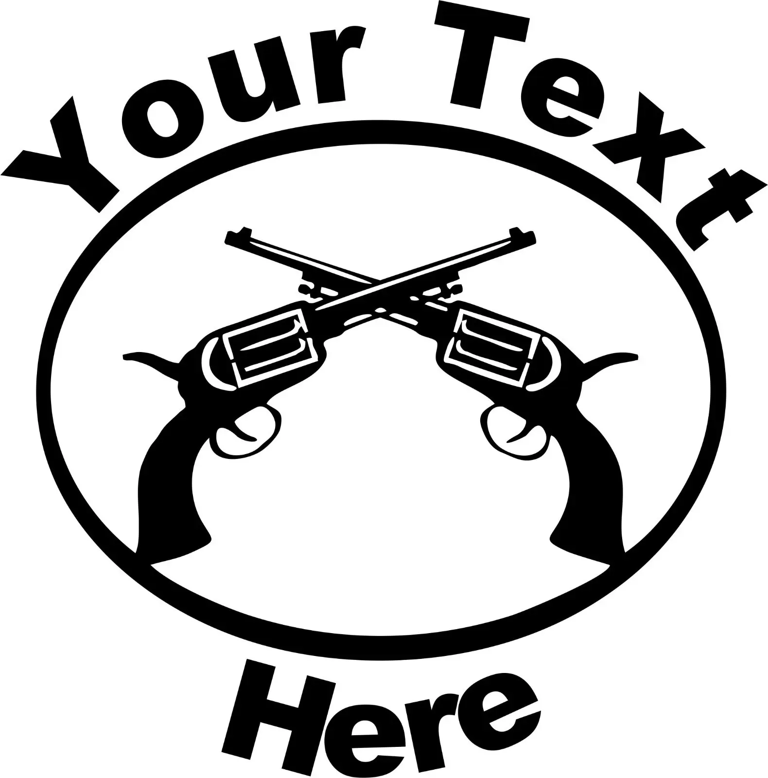 Custom Text Gun Name Rodeo Western Car Truck Window Laptop Vinyl Decal Sticker