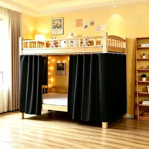 Dorm Home Solid Thicken Bunk Blackout Bed Curtains Cloth Bed Canopy Students Single Sleeper Mesh Netting Sides Mosquito Net Felt Fabric