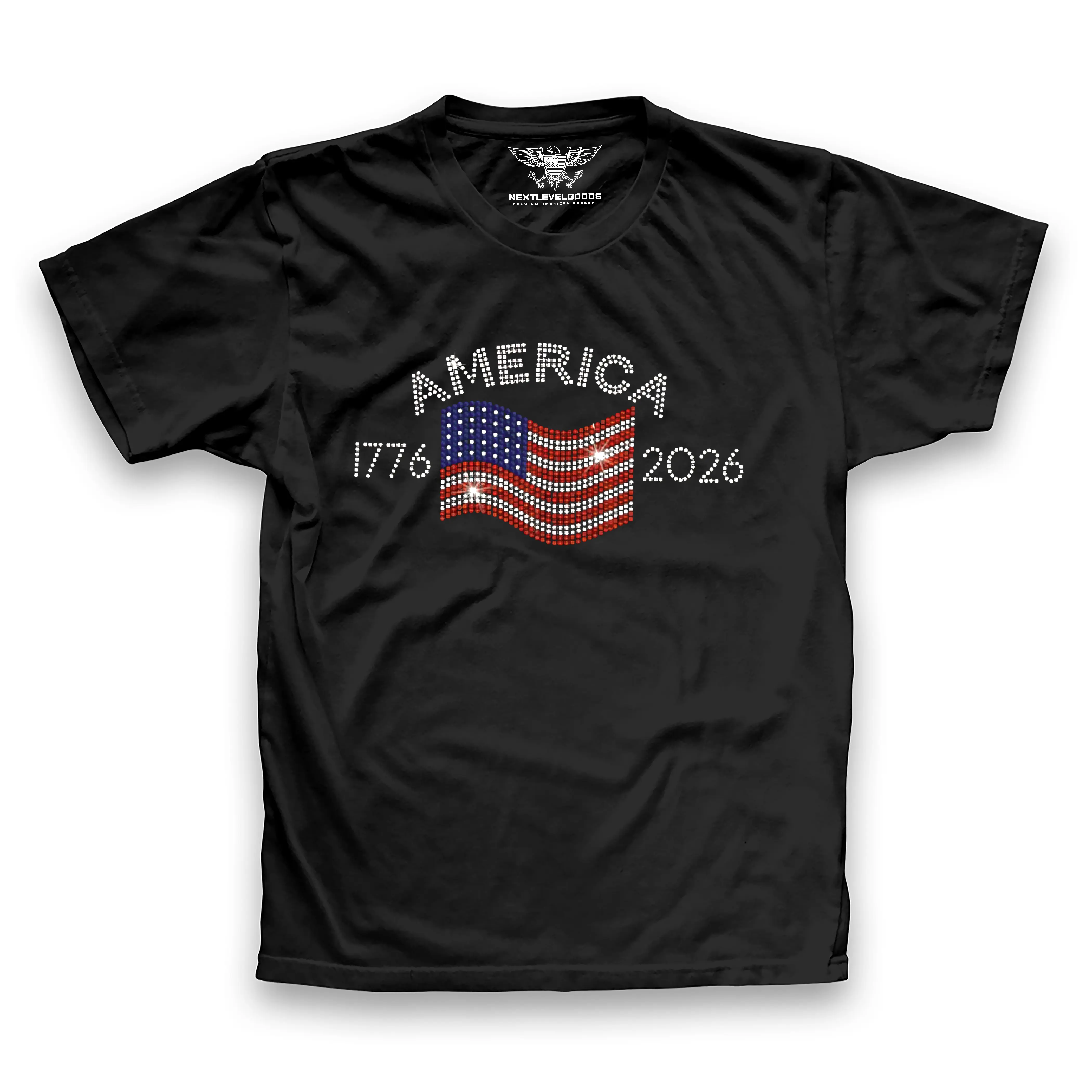 America 1776-2026 Premium Rhinestone T-shirt